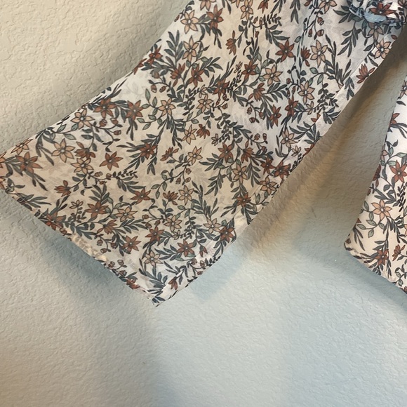 Rebecca Minkoff One Shoulder Mia Floral Sheer Ruffle Top S - Picture 8 of 11